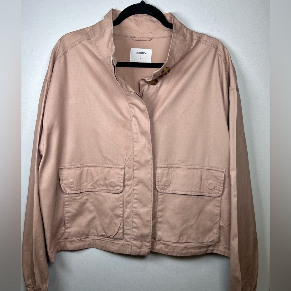 Old Navy Dusty Rose Lightweight Jacket. Cropped Blazer. Size XL. Lagenlook.